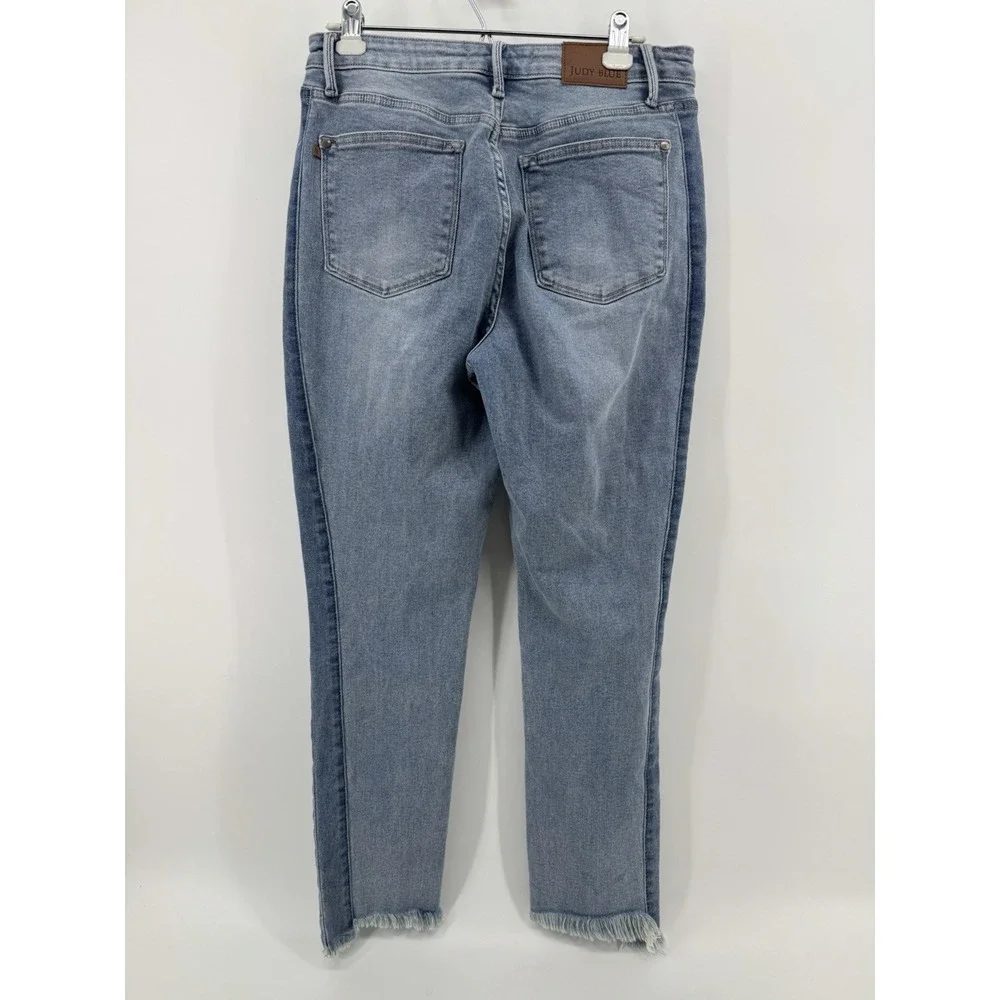 Judy Blue High Rise Vintage Wash Side Panel Detail Slim Fit  Sz 11/30‎ Fray Hem